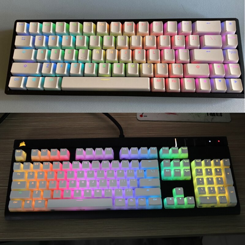 RGB 143 Keycaps White Pudding Double Skin Milk Backlit Keycap Keychron K2 K6 K8 J78A