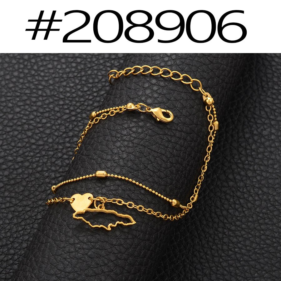 Anniyo (ét stykke ) 25cm+5cm extender kæde / jamaica kort anklet til kvinder piger guldfarve jamaicanske smykker fodkæder  #209106: 208906