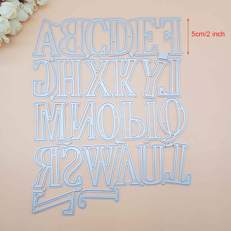 5Cm 2 Inch Grote Grote Alfabet Letters Metalen Stansmessen Stencils Voor Diy Scrapbooking Diy 26 Grote Alfabet