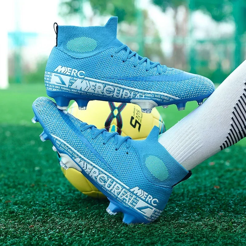 Herr fotbollsskor ankelskydd pojkar fg fotbollsskor sneakers sportskor unisex matchskor bekväma