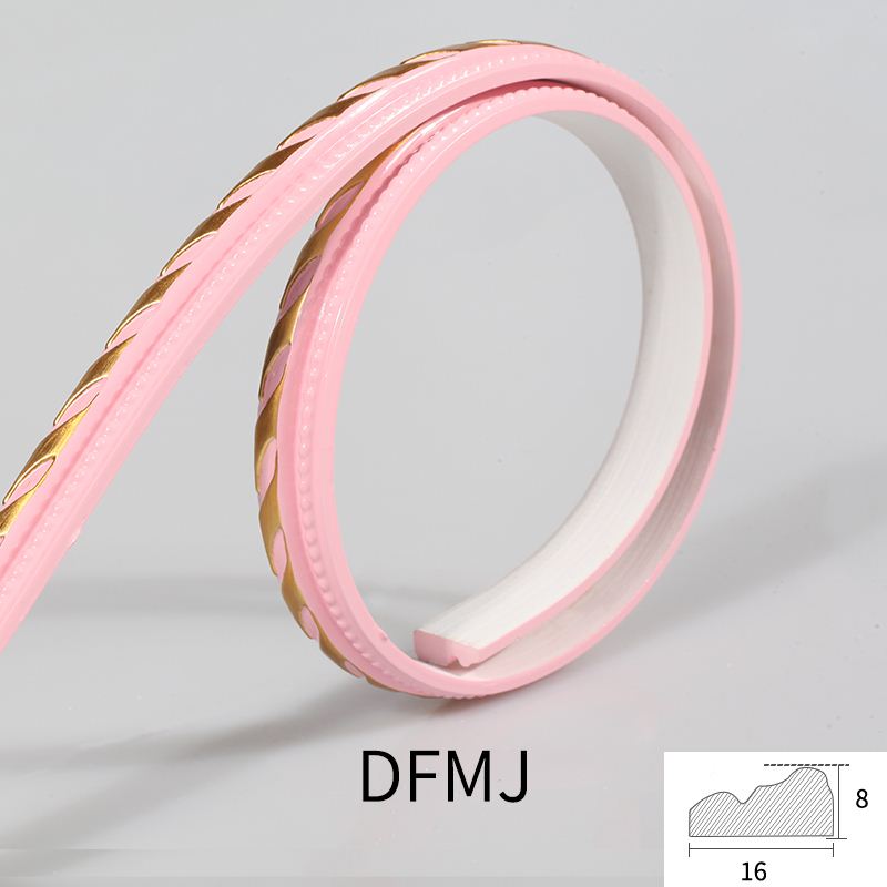 Europeisk pu gipslister tv-bakgrund pvc mjuk kantlinje spegel kantlinje: Rosa guld