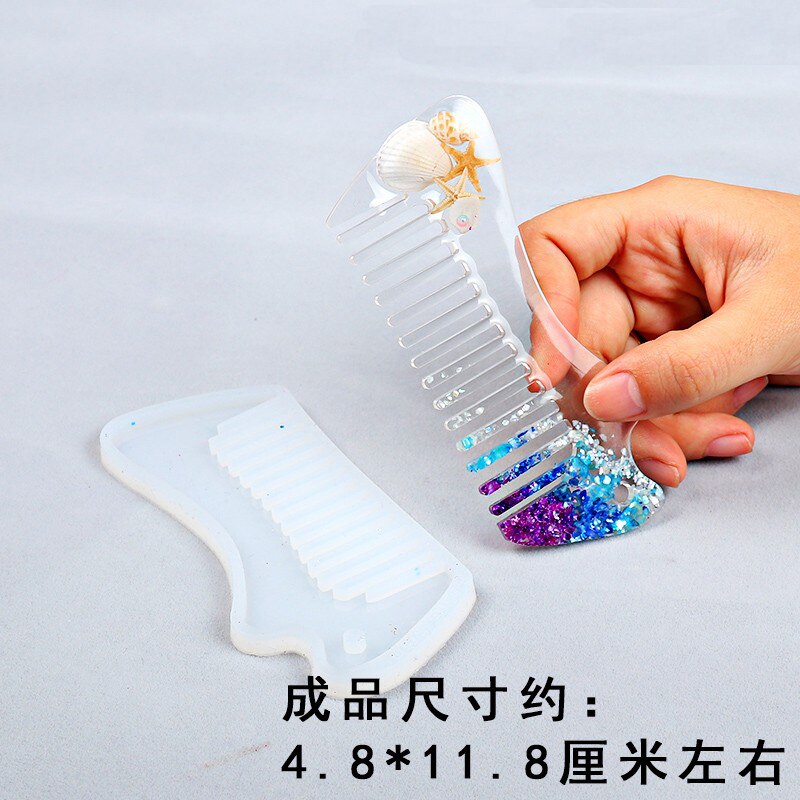 1 Stuk Diy Clear Silicone Voor Kam Mal Voor Epoxyhars Met Echte Bloem Handgemaakte Sieraden Gereedschap Hars Mallen Voor sieraden