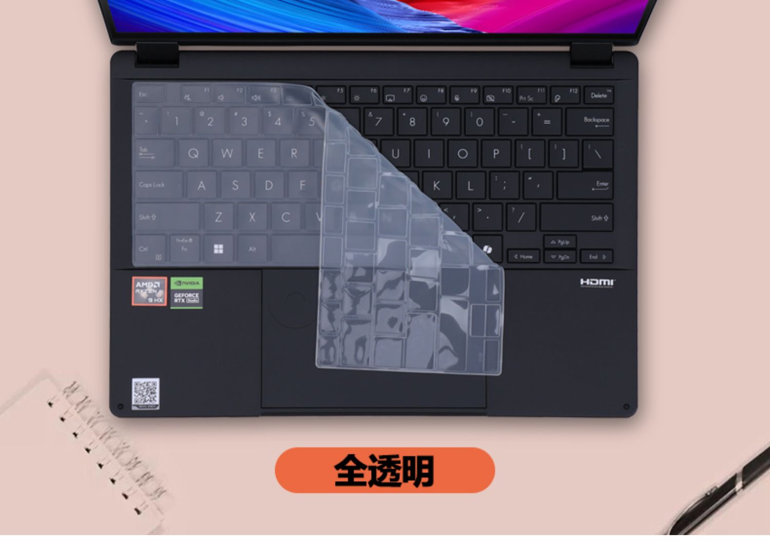 For ASUS ProArt P16 H7606 16 inch TPU Silicone Laptop Keyboard Cover Protector: Pink