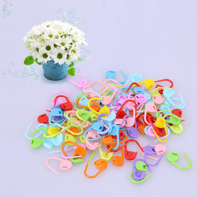 Verrou de Crochet outils de tricot | Outils de tricot en plastique de couleur mixte, marqueurs de points de verrouillage, loquet de Crochet, outils de tricot, pince à aiguille 100 pièces/lot