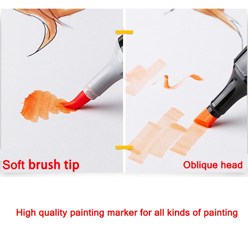 TOUCHNEW 80 Colors Soft Brush Markers Pen Dual tips Alcohol Based Markers set for Manga Drawing Animation Art Supplies