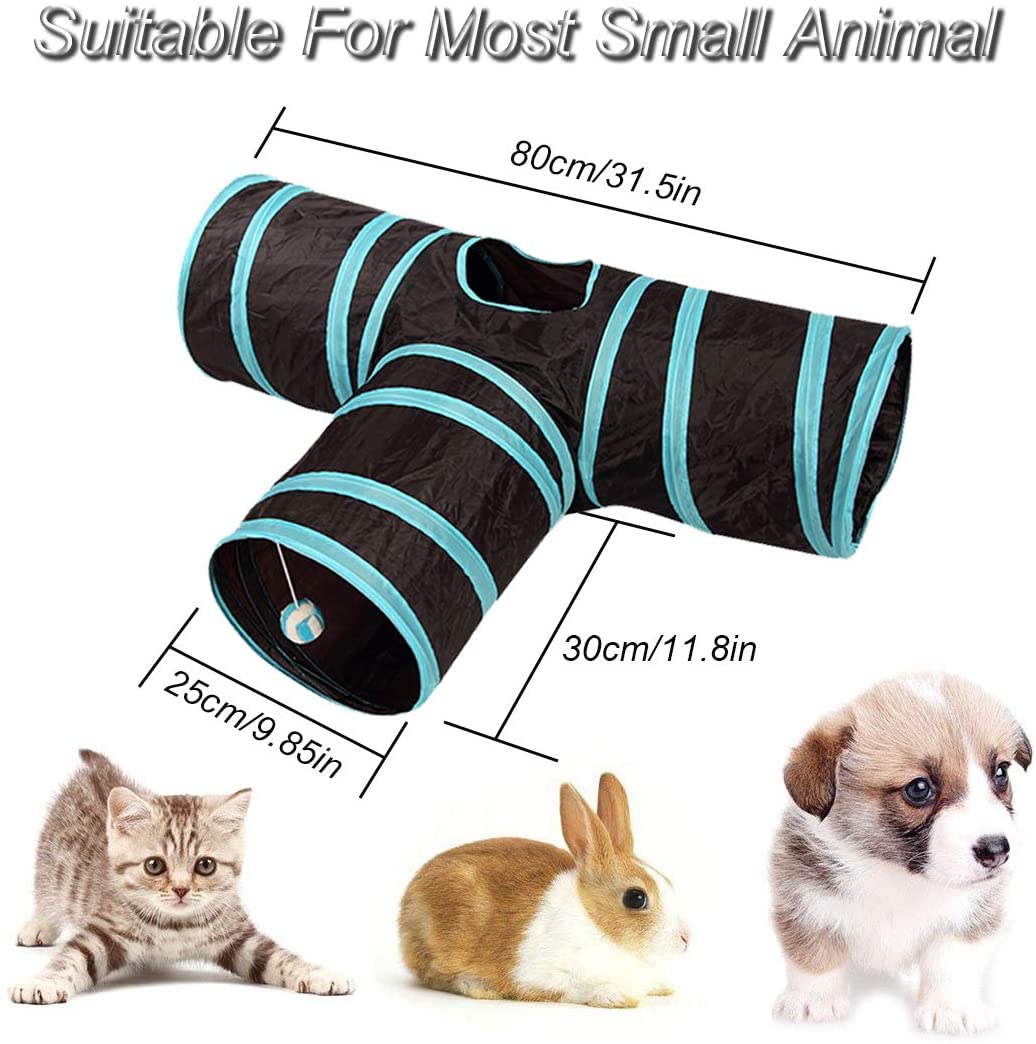 2/3/4 5-way Interactive Collapsible Cat Tunnel Tube Kitty Tunnel Bored Cat Pet Toys Peek Hole Toy Cat Puppy Kitty Kitten Rabbit: Silver