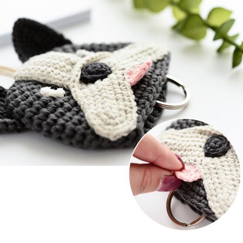 Kids Cartoon Mini Key Wallet Holders Bags Pull Drawstring Keychain Holder Hand-woven Cute Key Holders