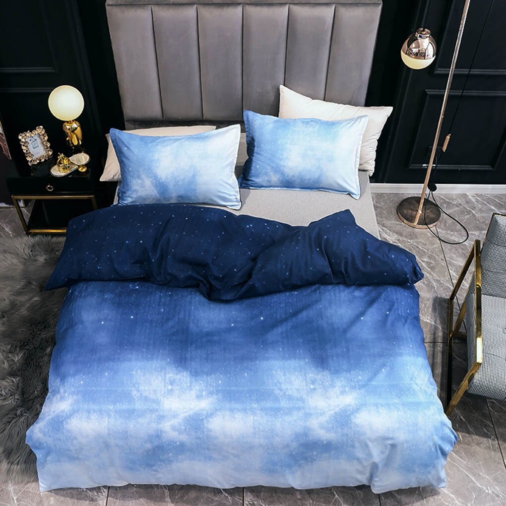 Star Sky Bedding Set Home Dorm Bedroom Polyester Breathable Quilt Cover Pillowcase