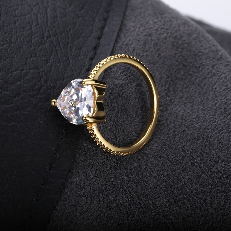 Romantische frauen Herz Ringe Luxus Herz-förmigen Zirkonia Vorschlag Engagement Ring Für Freundin ErkläSprosse Schmuck Neue