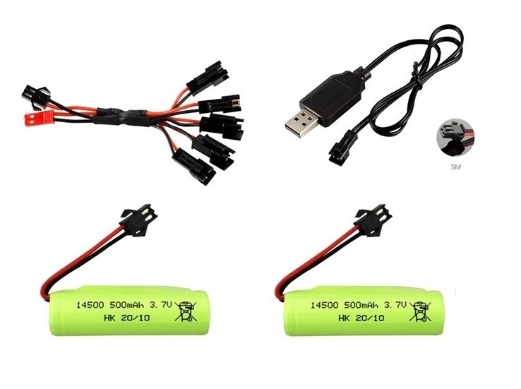 3.7V 500Mah 14500 Lipo Battery+charger Voor DE35 DE38 Dubbelzijdig Rc Tumbling Stunt Afstandsbediening controle Auto: Red