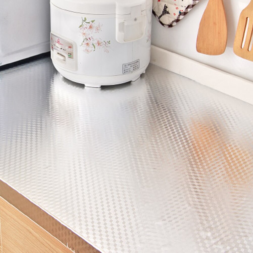 Zelfklevende Hittebestendige Waterdichte Vochtbestendig Aluminiumfolie Papier Olie-Proof Lekvrije Muursticker keuken Benodigdheden