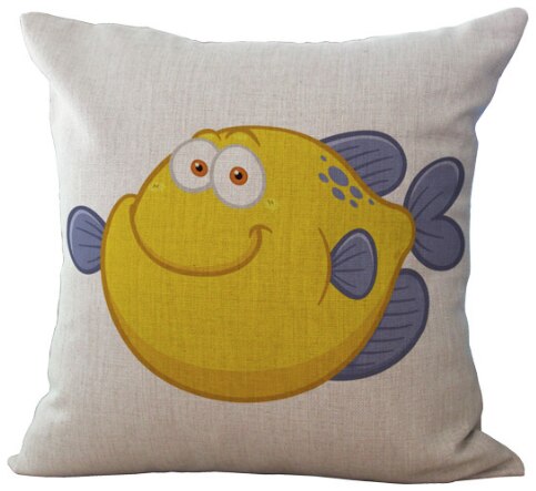 Karikatur Hirsch Biene Vogel Fische Hals Körper Kissenbezug Leinen Bett Kissen Abdeckung Couch Sitz Kissen Werfen Kissen Hause Dekoration: Braun