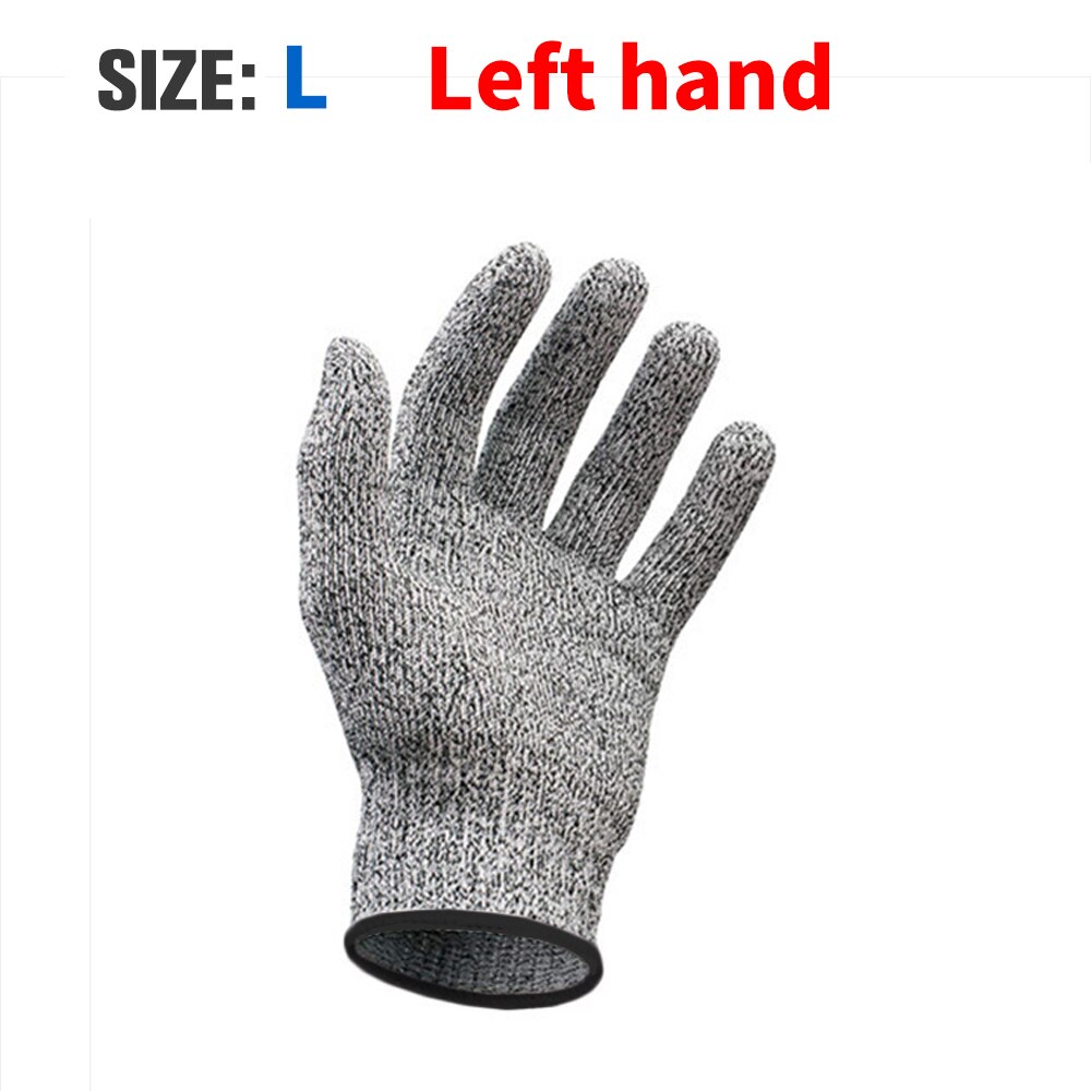 Level 5 Safety Cut Resistant Gloves Working Anti Cut Gloves Left Right Hand Breathable Butcher Kitchen Cut-proof Fish Meat Cut: L-Left