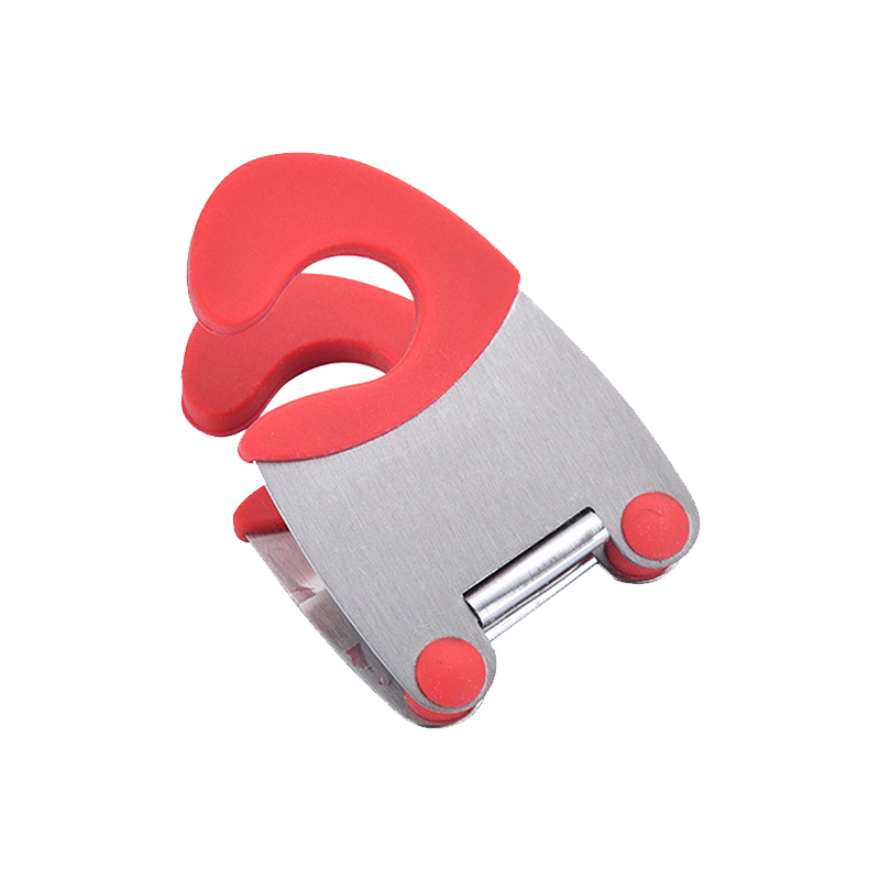 1-2Pcs Stainless Steel Pot Side Clips Anti-Scalding Spoon Holder Prevent Hand Soup Pot Fixed Clamp Cooking Kitchen Gadgets: 1Pcs Red