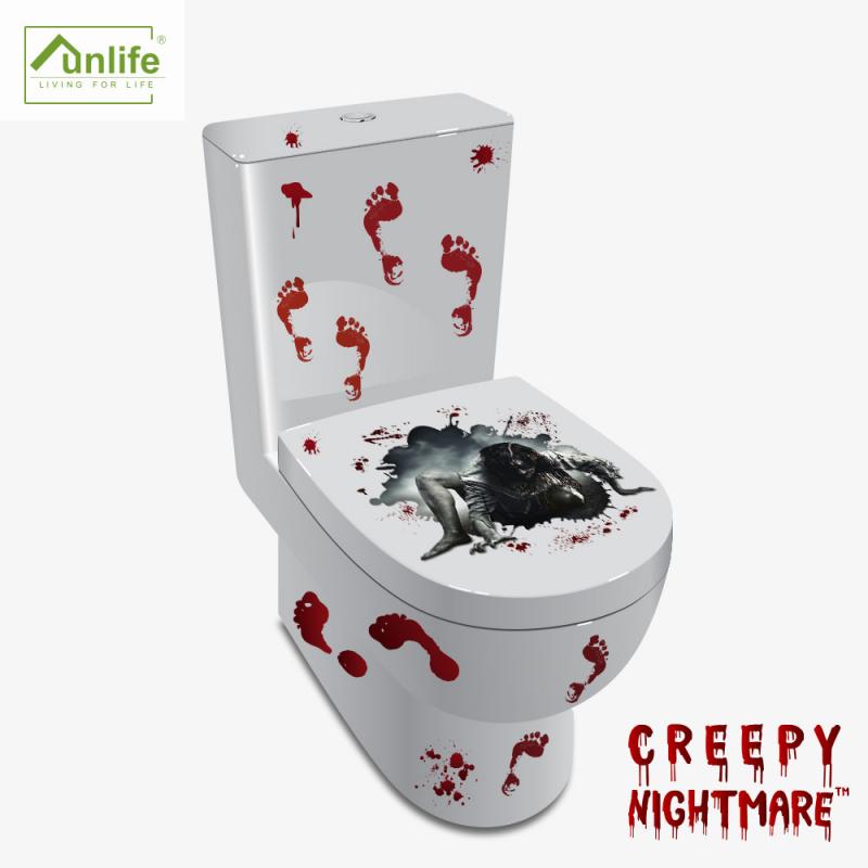 Halloween Toilet Wall Stickers Home Decoration Toilet Series Various Styles Horror Atmosphere Funny KTV Bar