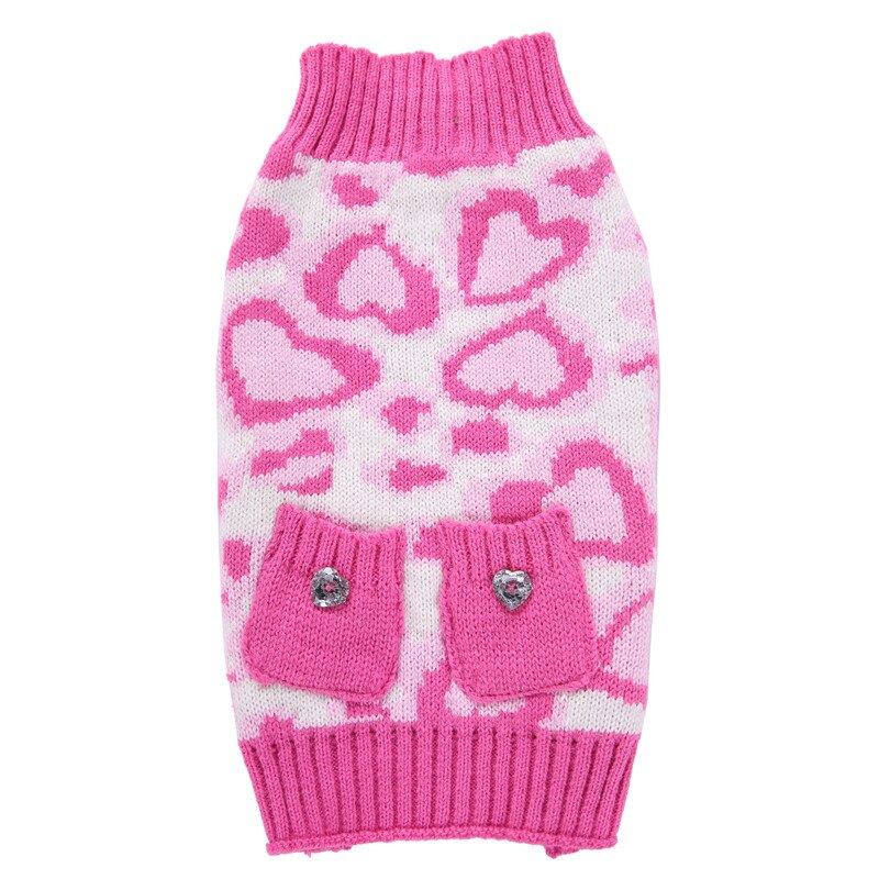 Suéteres de lana para perro, suéter tejido con imagen de amor navideño para perros medianos y grandes, ropa para mascotas (rosa), Otoño/Invierno, novedad