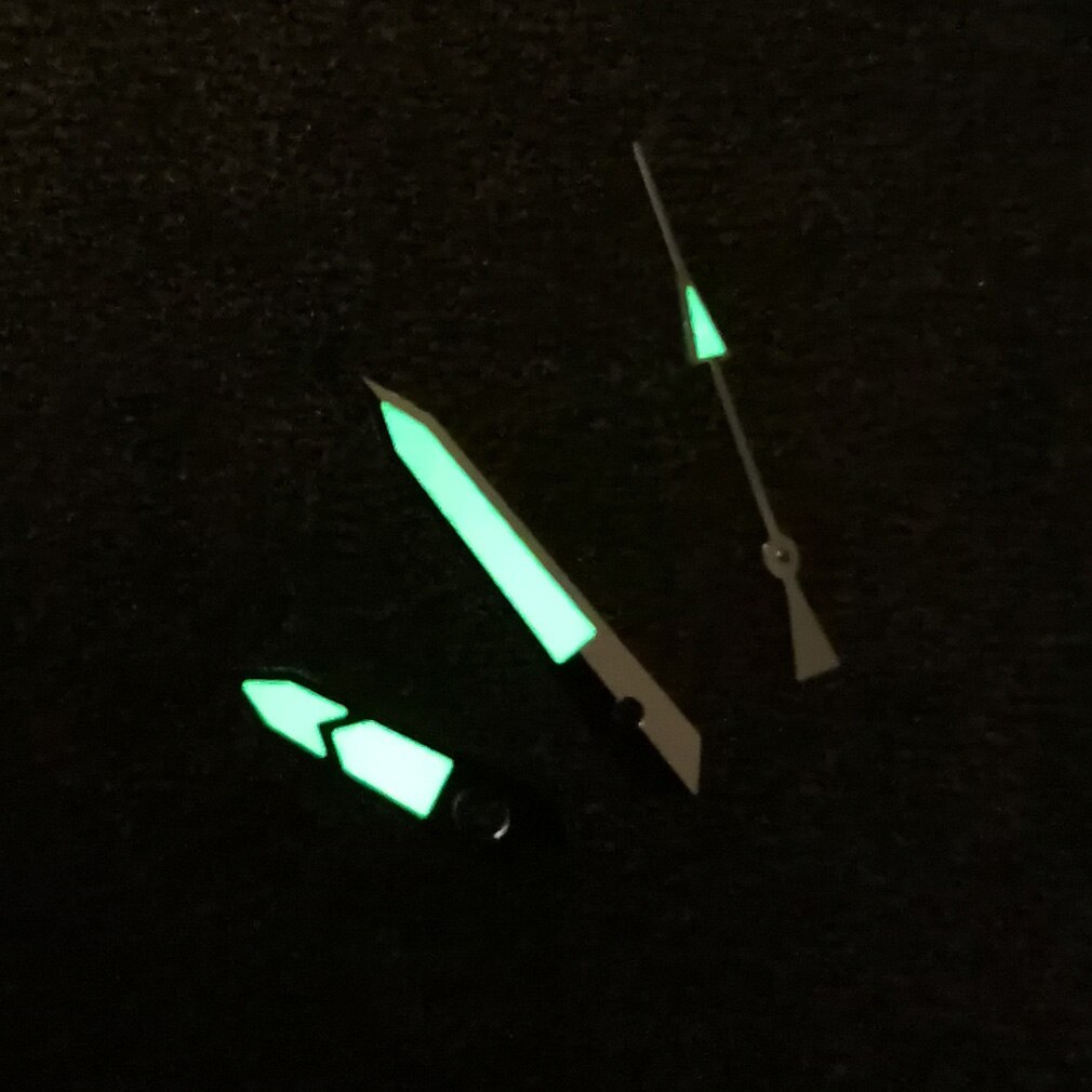 Zilveren Rand Groen Lichtgevende Hand Fit NH35 NH36 Beweging Horloge Handen