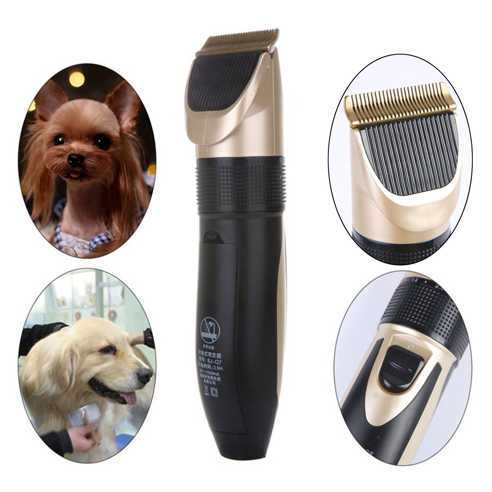 Dog Clippers Low Noise, 3-Speed Quiet Dog Grooming Kit Rechargeable Cordless Pet