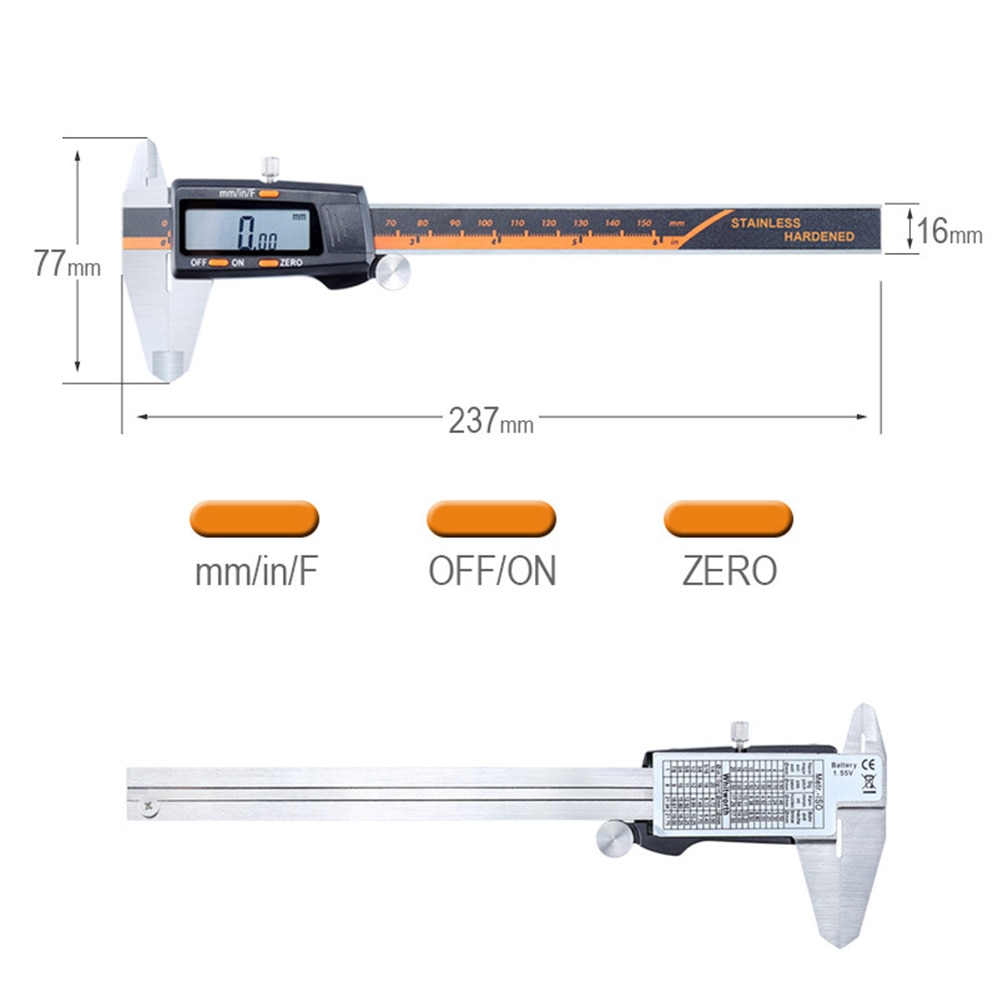 Elektronische Schuifmaat Digitale Schuifmaat 150Mm Schuifmaat Micrometer Digitale Ruler Meten Nauwkeurige Meting