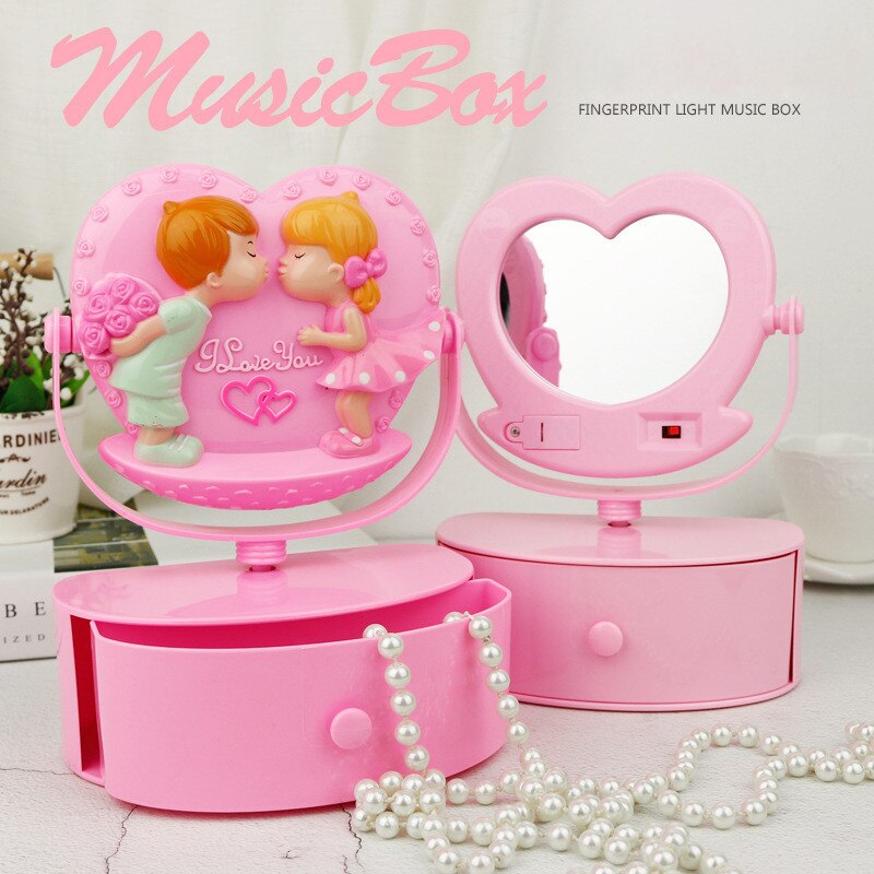 Klassisk roterande dansare ballerina piano musik låda urverk plast smycken låda smycken lådor halsband ring lagring arrangör: Typ 2