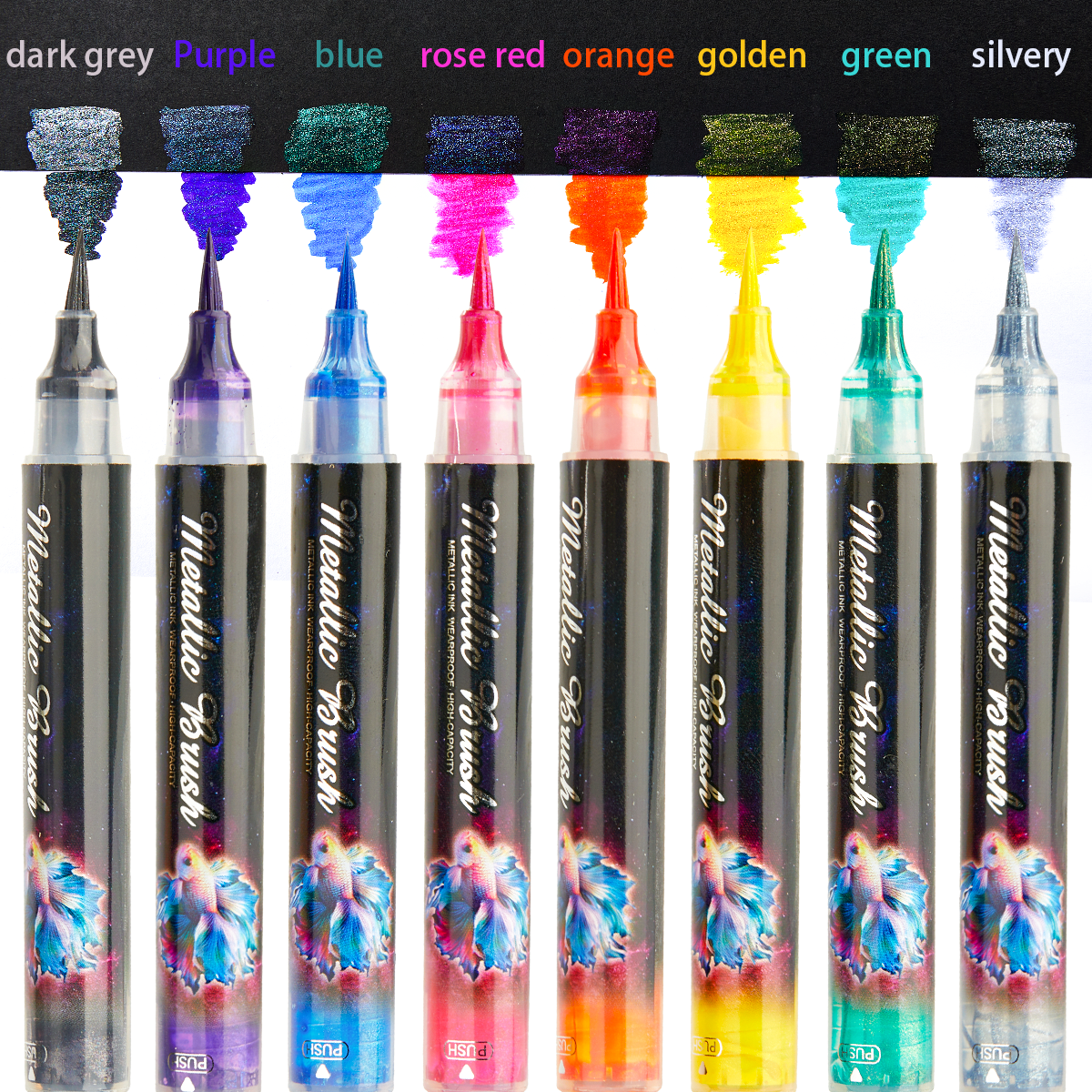 8 Stück Click Flash Markierungsstift DIY Album Stift Handjournal Grußkarte Schreiben Flash Pen geeignet für Malerei Weihnachten H