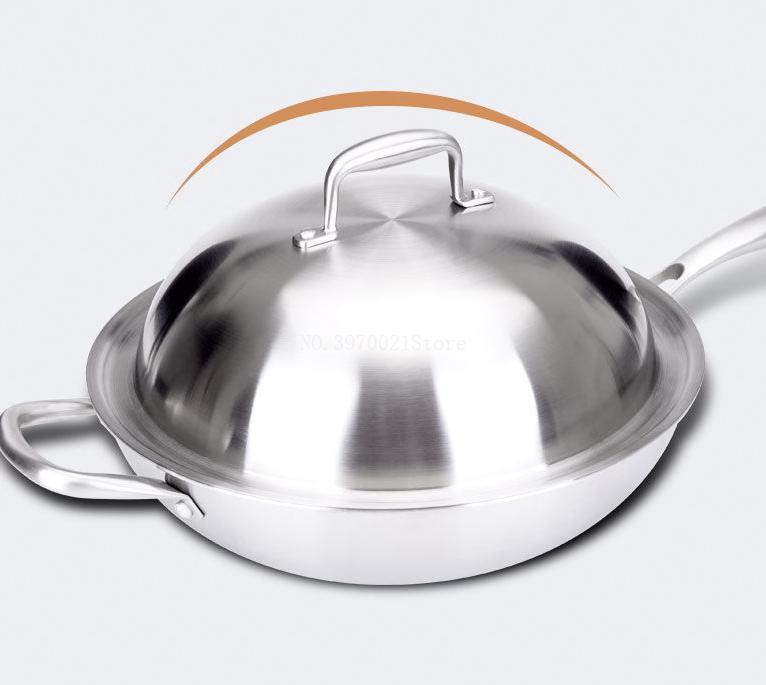 Stainless steel non-stick wok no oil smoke no coating pot induction cooker gas for home multi-function cooking pot: 2