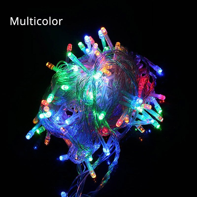 Guirnalda de luces led guxen de 10 m con 220v/110v 100 , resistente al agua, para navidad, para exteriores, ideal para decoración de fiestas en el jardín.: Rgb / 220v enchufes europeos