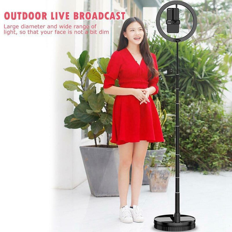 Ams -26cm ring fill light hopfällbar bärbar dimbar ring fill light justerbar ljusstyrka 24w led video ljus för makeup live