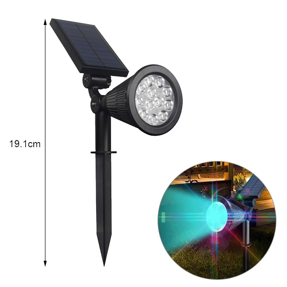 7 Led Solar Power Tuin Lamp Kleurrijke Spotlight Verstelbare Outdoor Waterdicht Gazon Landschap Straatverlichting Muur Spot Lamp: 12led RGB