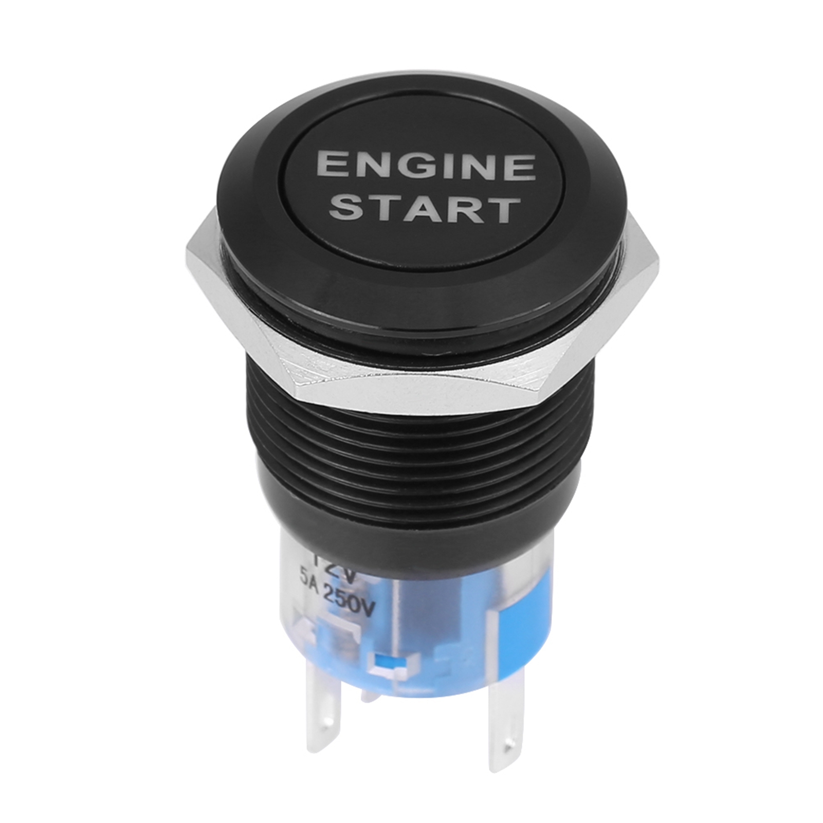 Car Engine Start Push Button Switch Ignition Starter Start Button Switch Replacement Enginee Start 12V Waterproof: black
