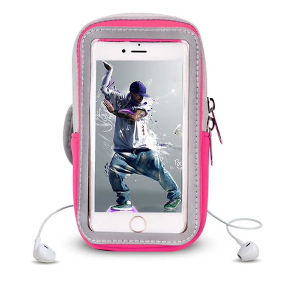 6.2 "En Cours D'exécution Sport Brassard Pochette Pour Samsung Galaxy S10 Plus S9 S8 S7 Bord A10 A20 A30 50 M30 M20 M10 coques de téléphone Housse En Nylon: Rose 3