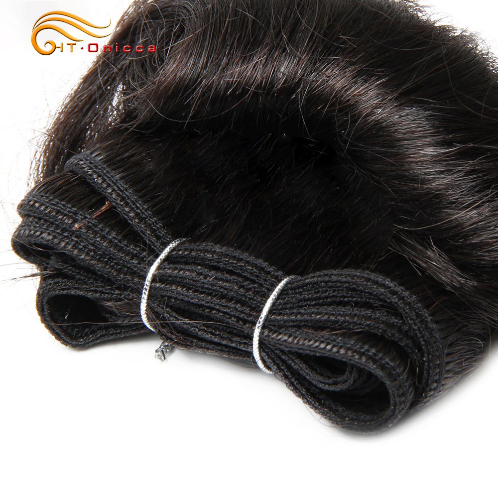 Tissage en lot malaisien naturel bouclé, produits capillaires courts, Extensions de cheveux ondulés, 4 pièces/lot