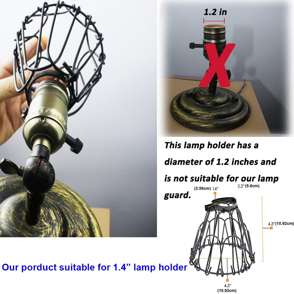 Rustik industriell vintage stil hängande hängsmycke metalltråd bur justerbar armatur lampskydd glödlampa skydd lampbur  d25