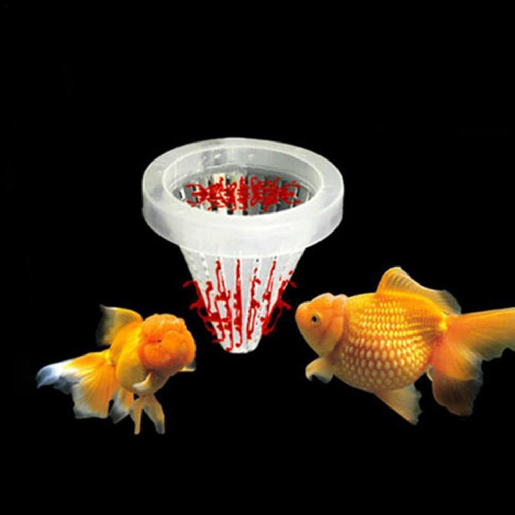 1pc Plastic Tapered Hopper Feeder With Suction Cup Food Funnel Red Feeding Supplies Cone Live Fish Basket Worm Tank For Aqu K7B0