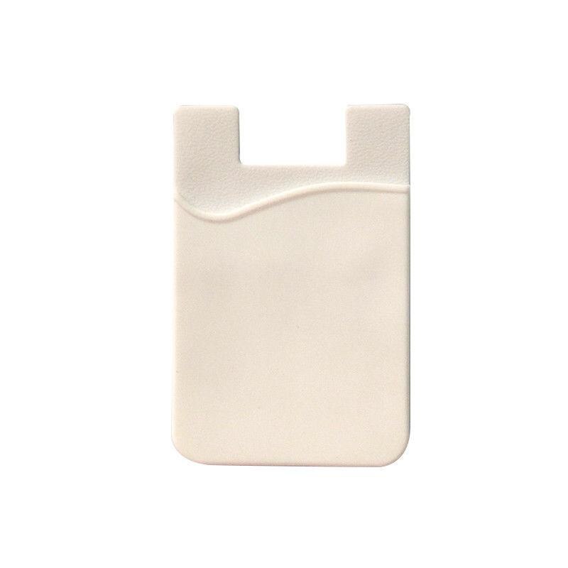 Dubbele Zak Elastische Stretch Siliconen Mobiele Telefoon Id Credit Kaarthouder Sticker Universal Wallet Case Card Houder Voor Telefoon: white