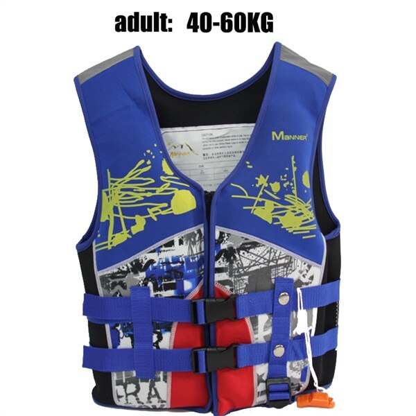 Chaqueta para niños salvavidas para natación, kayak, chalecos salvavidas chaquetas niño y niña equipo de seguridad deportiva de agua adulto: blue adult L