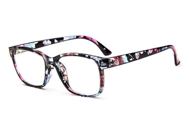 Oversize Nerd Computer Google Eyewear Frames Male Eyeglasses Optical Frame Clear Lens Oculos De Grau Masculino Glass Frame 2297: Blue Floral