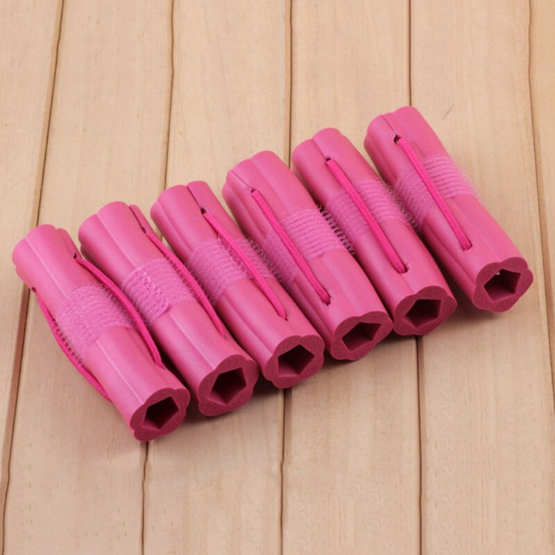 Roze 6 stuks/set magische schuimspons krultang diy golvend haar reis thuisgebruik zachte krultang rollers stylingtools