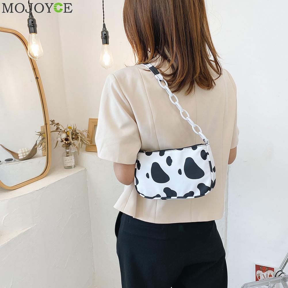 Cow Milk Print Women Handbag Totes Female Casual Underarm Shoulder Bags Popular Simple Female Daily Bag