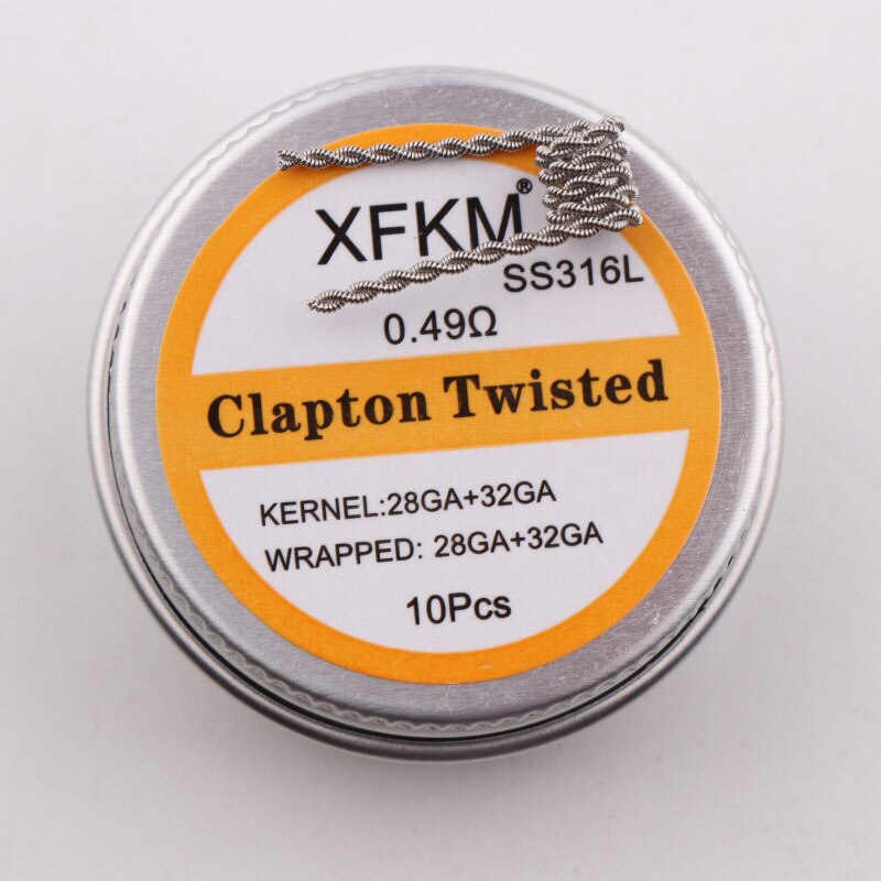 NUOVO XFKM Ni80 Sfalsati Fuso Clapton Prebuilt Colis Nichelcromo 80 Ad Alta Densità Premade Bobina RDA RTA RBA Atomizzatore Bobine di Riscaldamento: clapton-twi-316-10