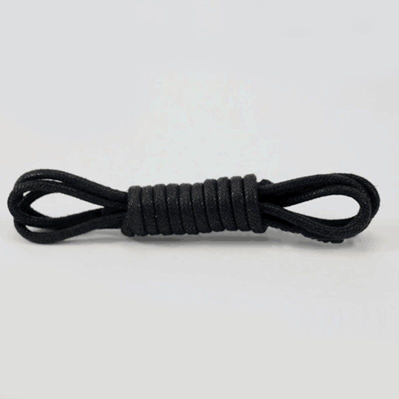 1 paar Stiefel Schnürsenkel Baumwolle Gewachste Schnürsenkel Runde Schnürsenkel Stiefel Schuhe Schnürsenkel Wasserdichte Leder Schnürsenkel Für Schuhe Saiten: Schwarz