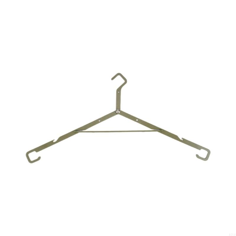 R7UE Simple Folded Hanger Clothes Drying Rack Retractable Mounted Drying Hanger: green