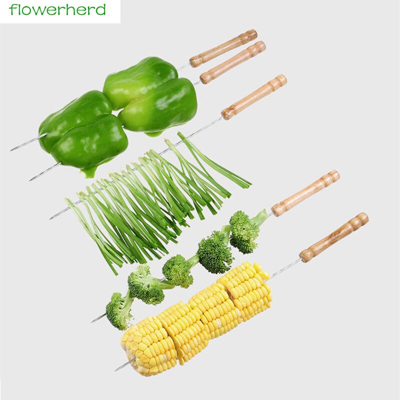 Fourchette de Barbecue Shish Kebab | Manche de 30.4CM de Long, grilles turques brochette, grandes brochettes de Barbecue en acier inoxydable, Style brésilien