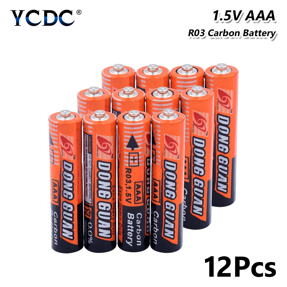 12 Stuks 1.5V Aaa Batterij UM4 R03 AM4 Zink Carbon Batterijen Voor Zaklamp Speelgoed Originele 1.5V Aaa Carbon droge Batterij UM4 R03 K3A