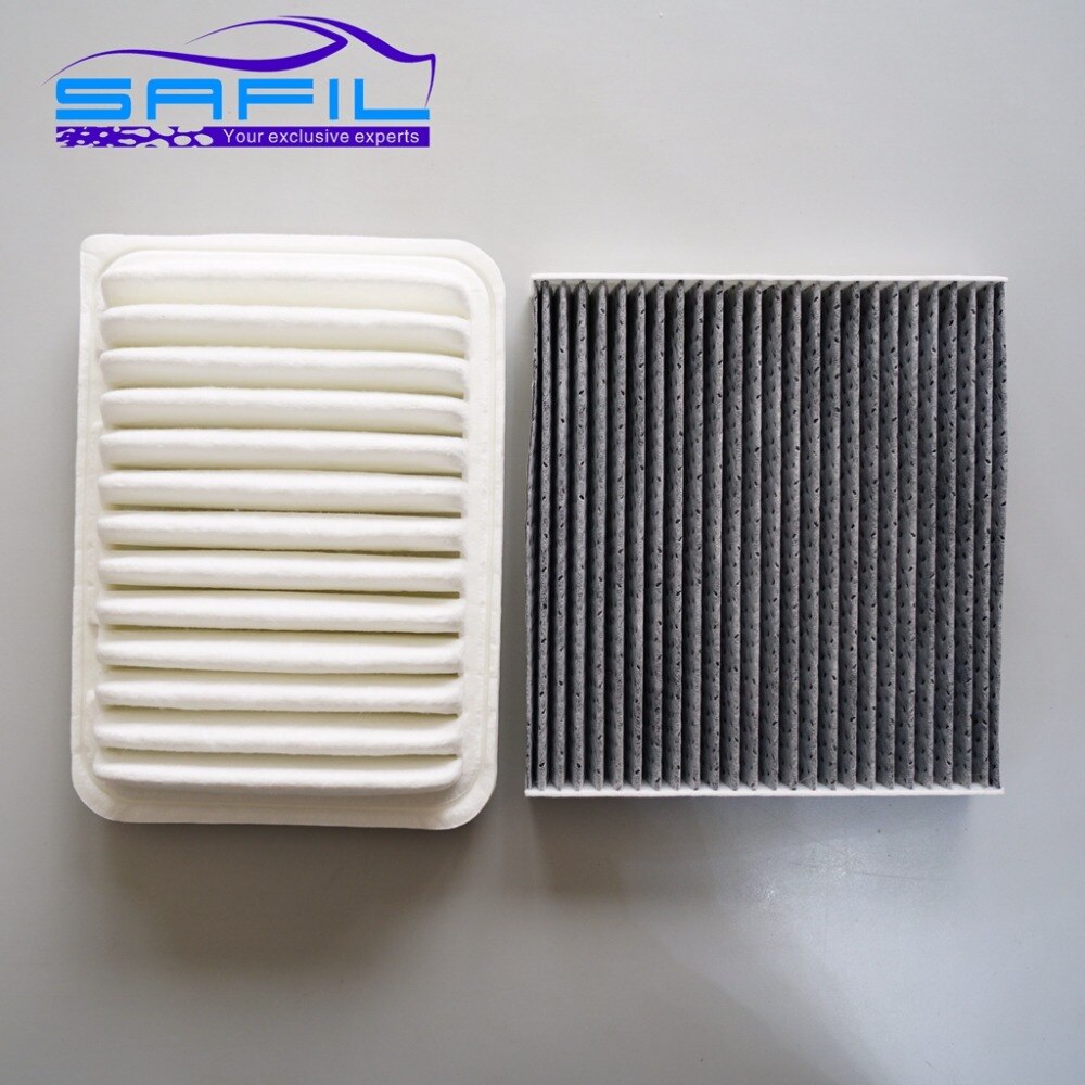 2 uds. De filtro de aire de motor y filtro de aire de cabina para Toyota Corolla Yaris Matrix 17801-21050 87139-YZZ0 87139-50100: Azul
