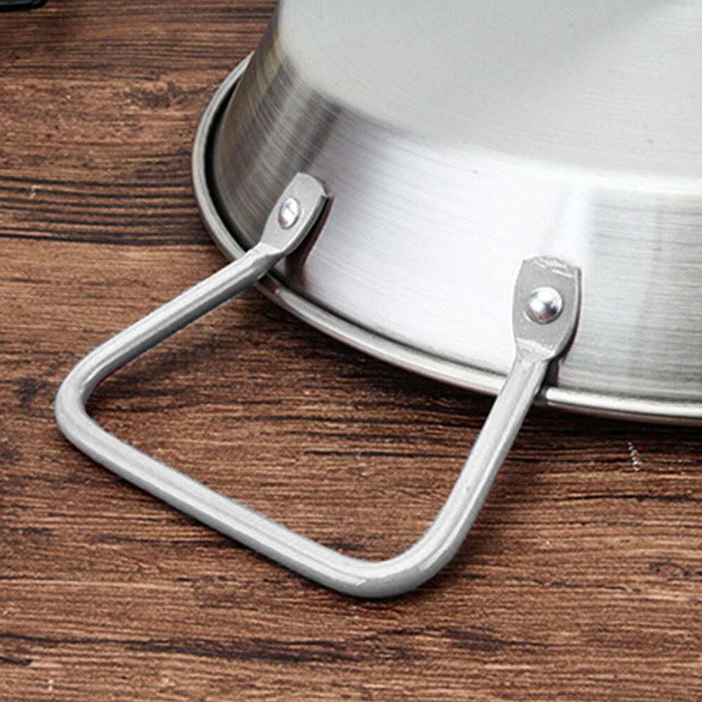 Double Ear Paella Shallow Frying Spaghetti Restaurant Stockpot Seafood Pot Noodles Cooker Cooking Tool Stainless Steel Flat