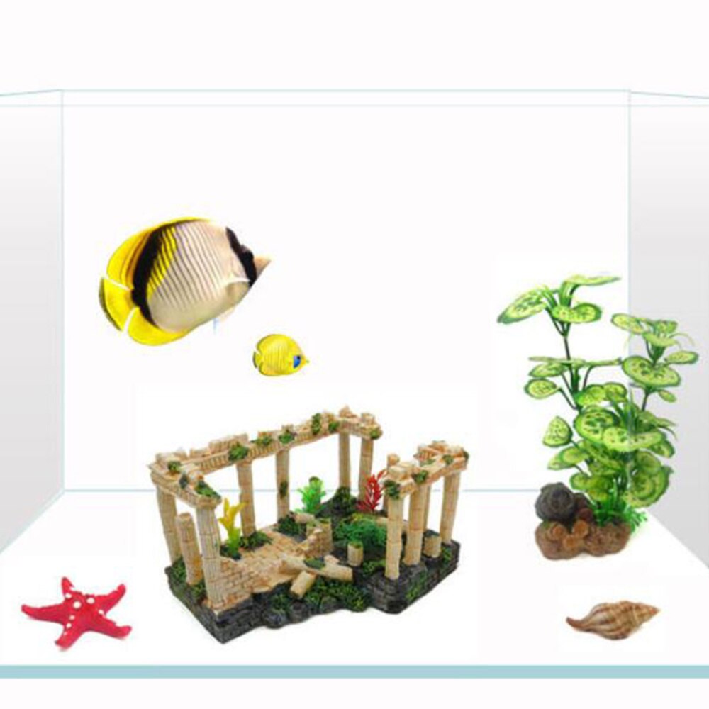 Aquarium Fish Tank Decorations Antique Roman Column Ruins European Castle Ornaments