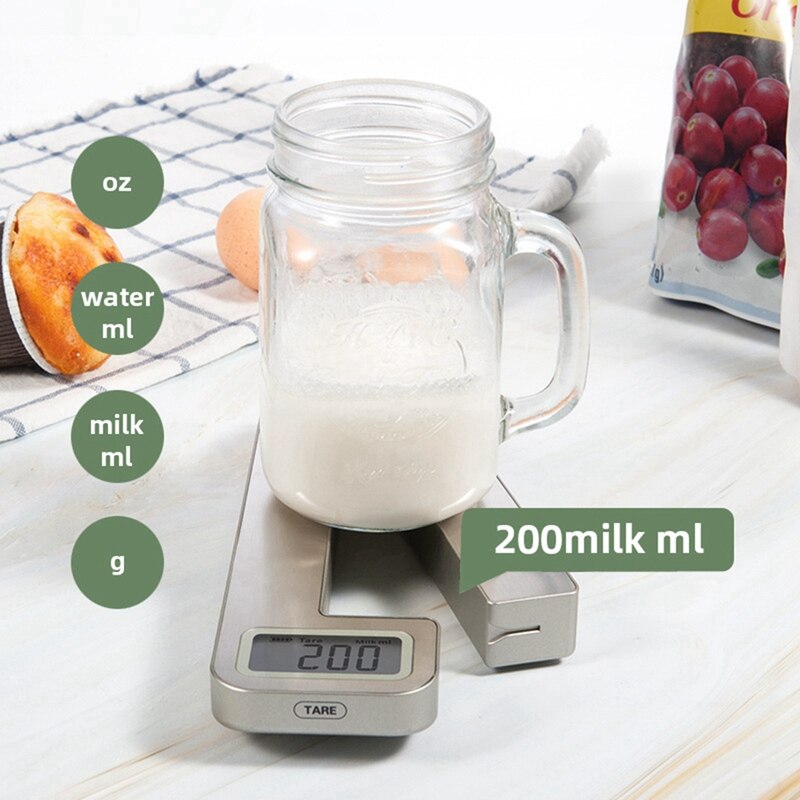 Stainless Steel Folding Scale Compact Electronic Kitchen Scale Portable Home Food Weighing Coffee Scale