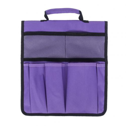 Portable Multi-Pockets Folding Mesh Gardening Tool Storage Bag Handbag Foldable Hardware Organizer Garden Kneeler Tools Bags: Purple