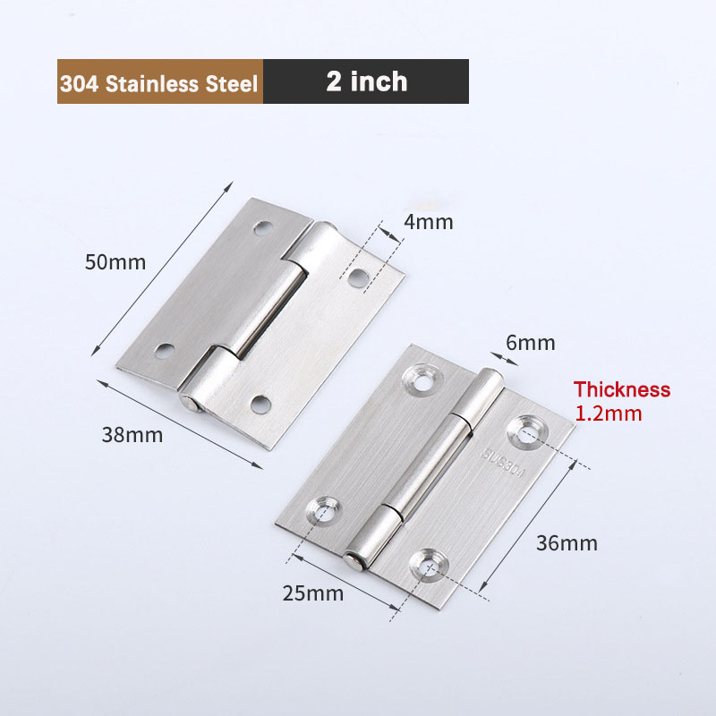 6-20 piezas bisagras de puerta pequeñas 304 acero inoxidable plata muebles para el hogar herrajes para gabinete de Piano con tornillos 1,5 pulgadas 2 pulgadas 2,5 pulgadas 3 pulgadas: 2 pulgadas / Blanco